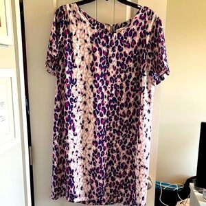 Renee C. Purple and White leopard Sheath Dress